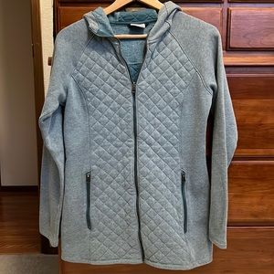 Columbia Teal/Grey Quilted Cotton/Polyester Zip Up SzM